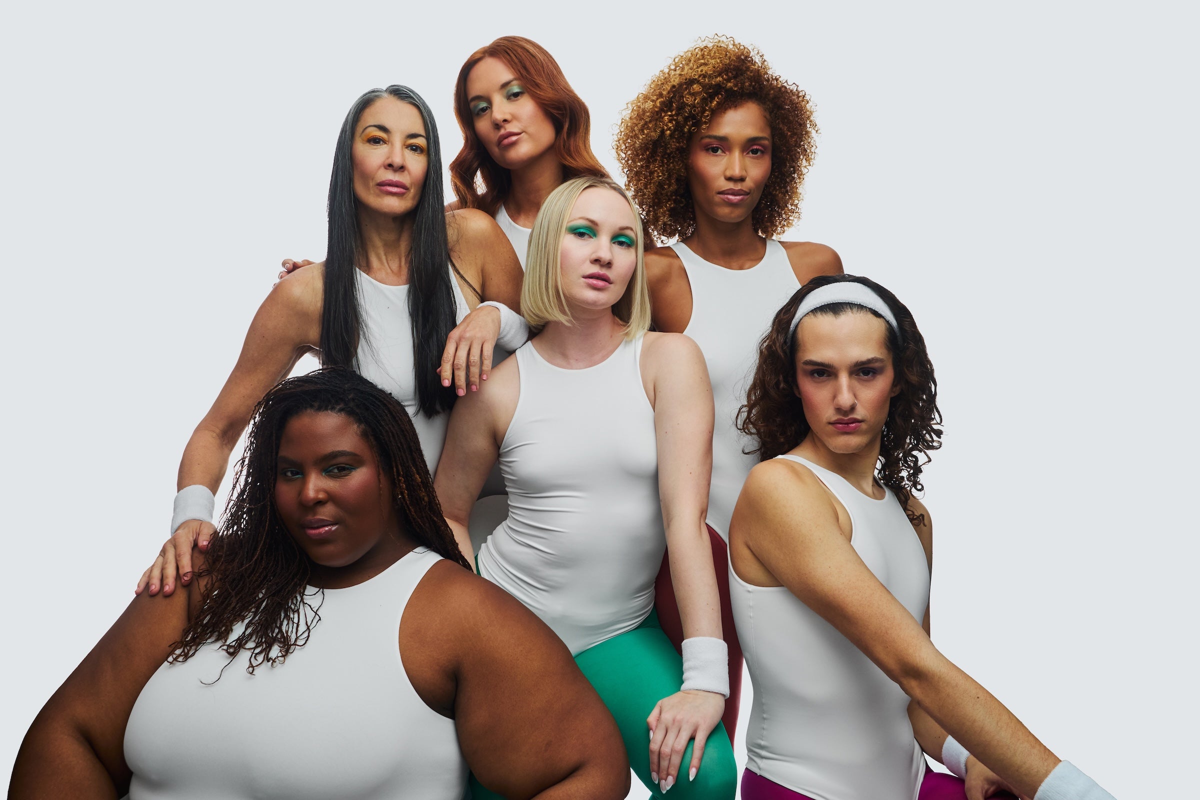 Six models showing the diversity of hair the system is built for