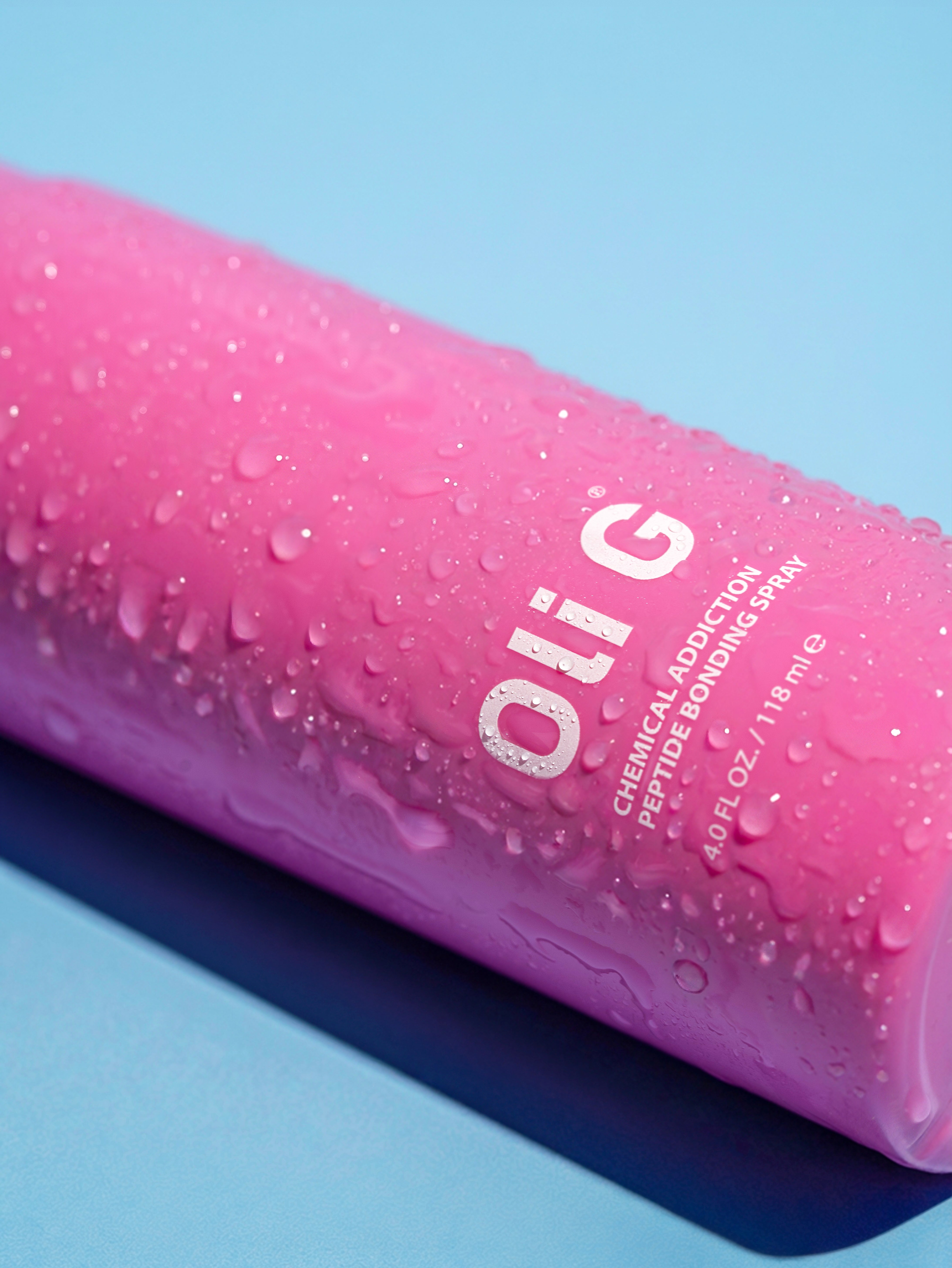 Chemical Addiction Peptide Bonding Spray bottle, pink, water-beaded